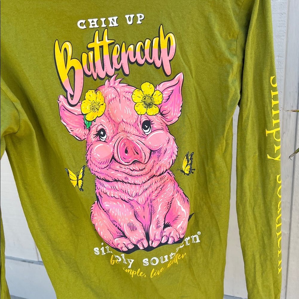 Simply Southern chin up buttercup Long Sleeve Tee - Picture 3 of 11